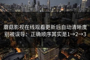 蘑菇影视在线观看更新后自动清晰度别被误导：正确顺序其实是1→2→3