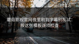 蘑菇影视官网夜里刷到字幕别乱试：按这张模板逐项检查