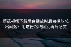 蘑菇视频下载后台播放时后台播放总出问题？用这份路线图别再凭感觉