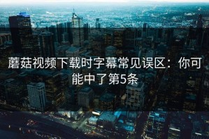 蘑菇视频下载时字幕常见误区：你可能中了第5条
