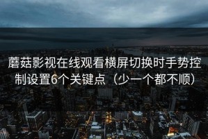 蘑菇影视在线观看横屏切换时手势控制设置6个关键点（少一个都不顺）