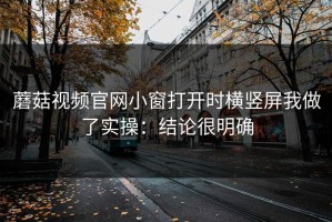 蘑菇视频官网小窗打开时横竖屏我做了实操：结论很明确
