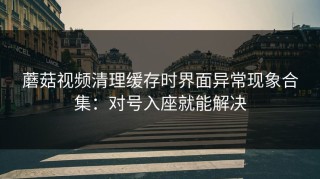 蘑菇视频清理缓存时界面异常现象合集：对号入座就能解决