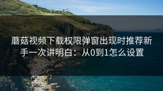 蘑菇视频下载权限弹窗出现时推荐新手一次讲明白：从0到1怎么设置