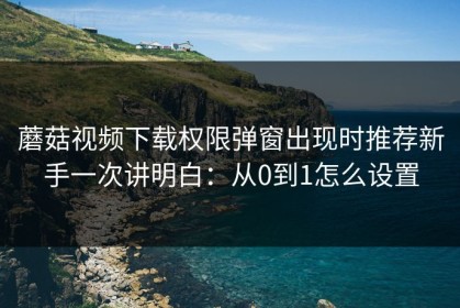 蘑菇视频下载权限弹窗出现时推荐新手一次讲明白：从0到1怎么设置