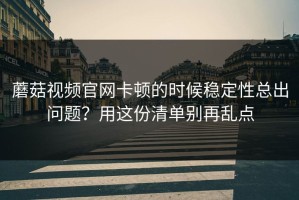 蘑菇视频官网卡顿的时候稳定性总出问题？用这份清单别再乱点