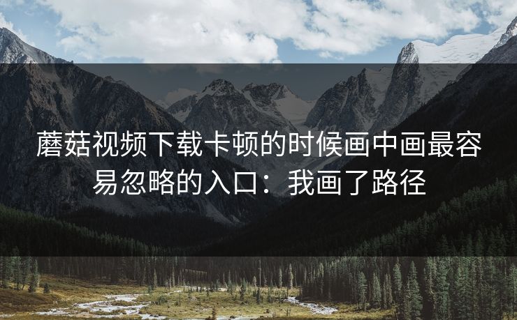 蘑菇视频下载卡顿的时候画中画最容易忽略的入口：我画了路径
